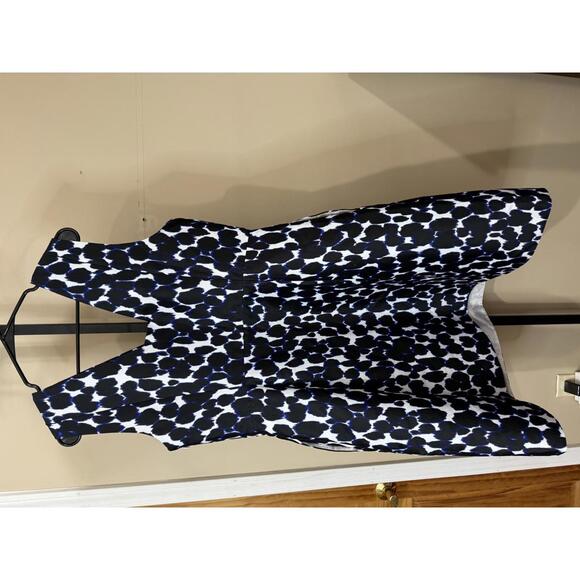 Kate Spade Sleeveless V-Neck Kate Spade Leopard Fit and Flare Dress Black Blue - Picture 9 of 10